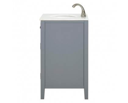 Elegant Cape Cod Free Standing Single Bathroom Vanity Set - Gray, L 24" (VF10424GR)