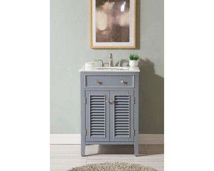 Elegant Cape Cod Free Standing Single Bathroom Vanity Set - Gray, L 24" (VF10424GR)