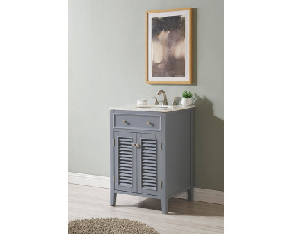 Elegant Cape Cod Free Standing Single Bathroom Vanity Set - Gray, L 24" (VF10424GR)