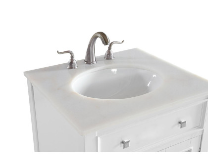 Elegant Cape Cod Free Standing Single Bathroom Vanity Set - White, L 24" (VF10424WH)