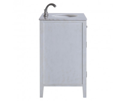 Elegant Cape Cod Free Standing Single Bathroom Vanity Set - Antique White, L 30" (VF10430AW)