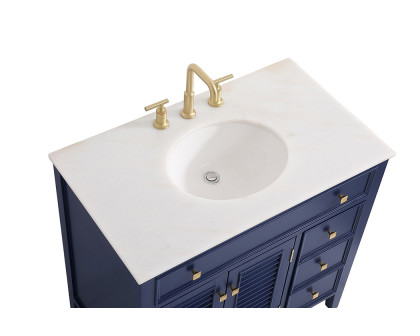 Elegant Cape Cod 36" Free Standing Single Bathroom Vanity Set - Blue (VF10436BL)