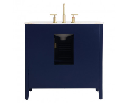 Elegant Cape Cod 36" Free Standing Single Bathroom Vanity Set - Blue (VF10436BL)