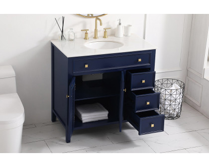 Elegant Cape Cod 36" Free Standing Single Bathroom Vanity Set - Blue (VF10436BL)