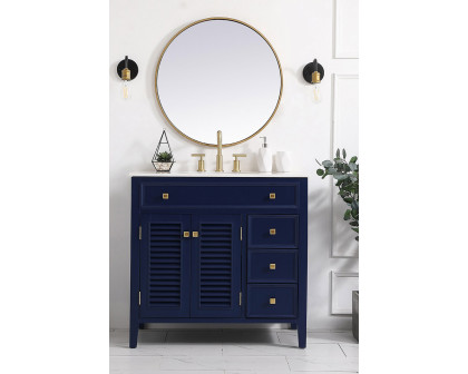 Elegant Cape Cod 36" Free Standing Single Bathroom Vanity Set - Blue (VF10436BL)