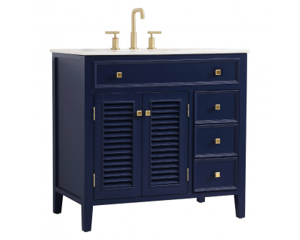 Elegant Cape Cod 36" Free Standing Single Bathroom Vanity Set - Blue (VF10436BL)