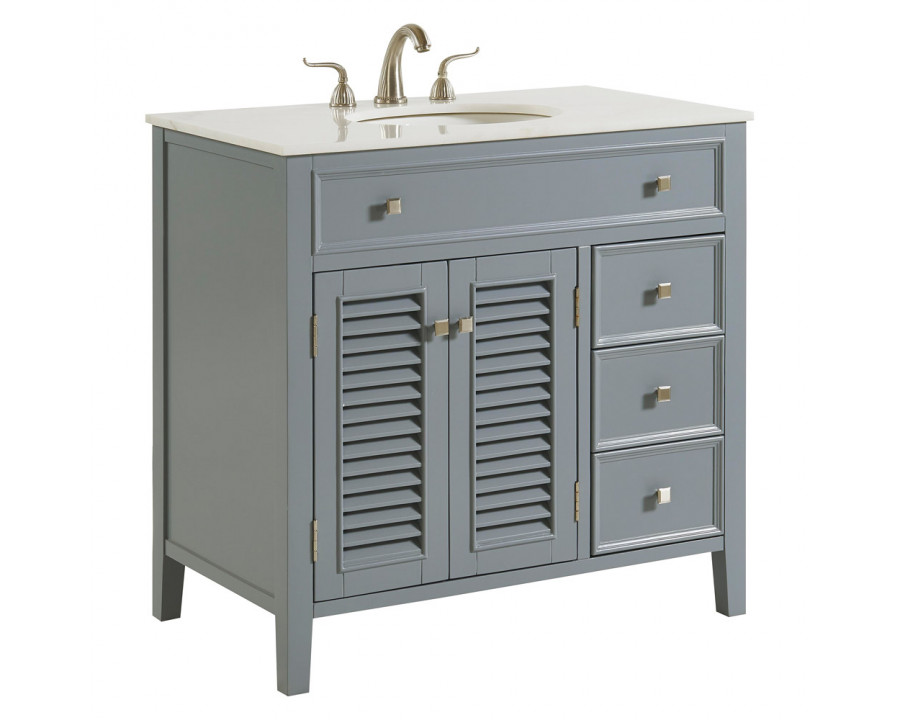 Elegant Cape Cod 36" Free Standing Single Bathroom Vanity Set - Gray (VF10436GR)