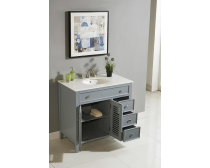 Elegant Cape Cod 36" Free Standing Single Bathroom Vanity Set - Gray (VF10436GR)