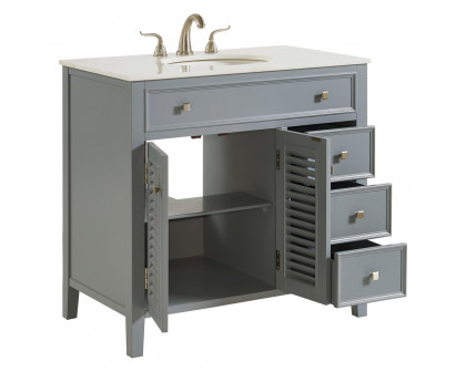 Elegant Cape Cod 36" Free Standing Single Bathroom Vanity Set - Gray (VF10436GR)