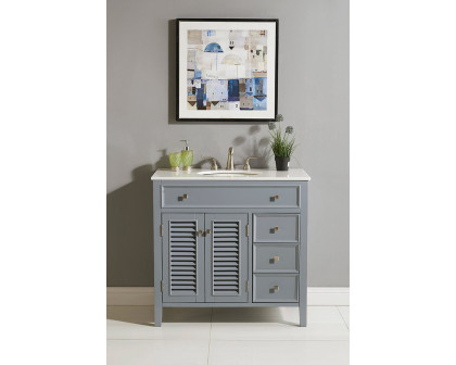 Elegant Cape Cod 36" Free Standing Single Bathroom Vanity Set - Gray (VF10436GR)