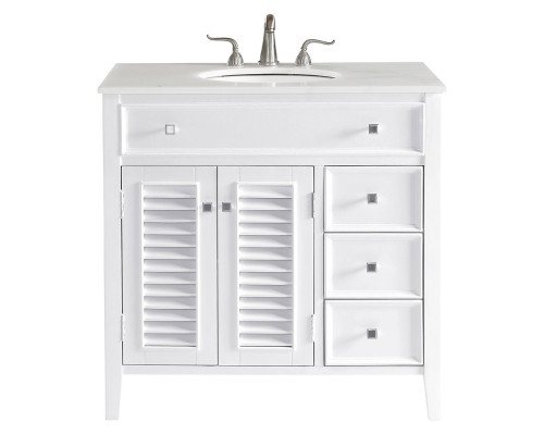 Elegant Cape Cod 36" Free Standing Single Bathroom Vanity Set - White (VF10436WH)