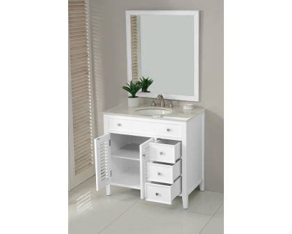 Elegant Cape Cod 36" Free Standing Single Bathroom Vanity Set - White (VF10436WH)