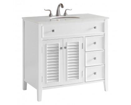 Elegant Cape Cod 36" Free Standing Single Bathroom Vanity Set - White (VF10436WH)