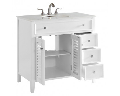 Elegant Cape Cod 36" Free Standing Single Bathroom Vanity Set - White (VF10436WH)