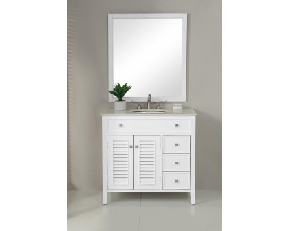 Elegant Cape Cod 36" Free Standing Single Bathroom Vanity Set - White (VF10436WH)