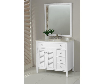 Elegant Cape Cod 36" Free Standing Single Bathroom Vanity Set - White (VF10436WH)