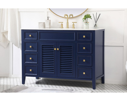 Elegant Cape Cod 48" Free Standing Single Bathroom Vanity Set - Blue (VF10448BL)