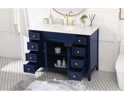 Elegant Cape Cod 48" Free Standing Single Bathroom Vanity Set - Blue (VF10448BL)