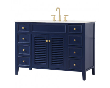 Elegant Cape Cod 48" Free Standing Single Bathroom Vanity Set - Blue (VF10448BL)