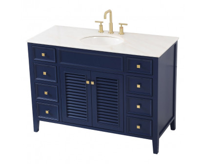 Elegant Cape Cod 48" Free Standing Single Bathroom Vanity Set - Blue (VF10448BL)