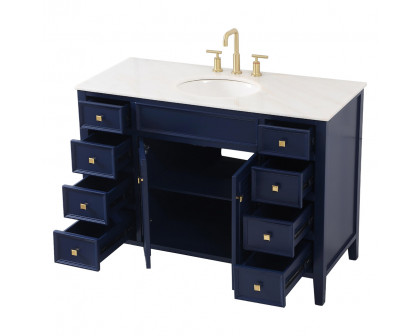 Elegant Cape Cod 48" Free Standing Single Bathroom Vanity Set - Blue (VF10448BL)