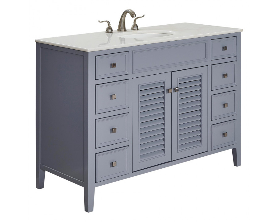 Elegant Cape Cod 48" Free Standing Single Bathroom Vanity Set - Gray (VF10448GR)