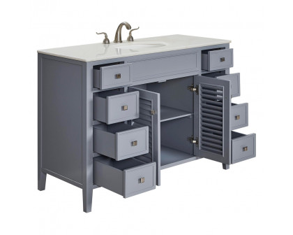 Elegant Cape Cod 48" Free Standing Single Bathroom Vanity Set - Gray (VF10448GR)