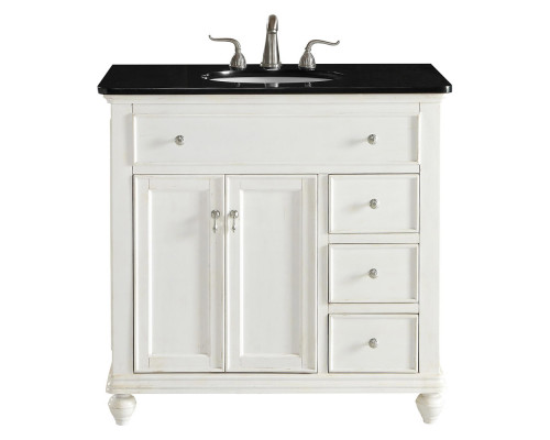 Elegant Otto Single Bathroom Vanity Set - Antique White, L 36" (VF12336AW)