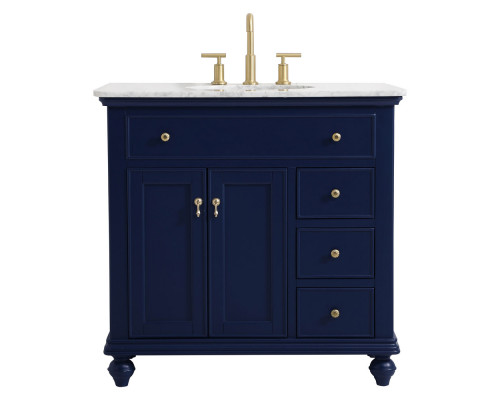 Elegant Otto Single Bathroom Vanity Set - Blue, L 36" (VF12336BL)