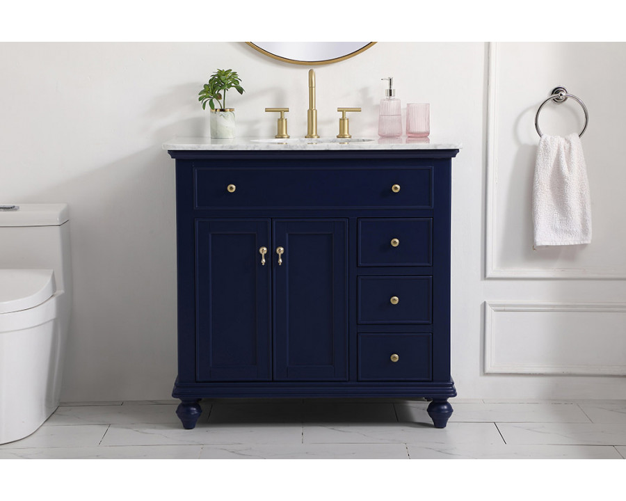 Elegant Otto Single Bathroom Vanity Set - Blue, L 36" (VF12336BL)