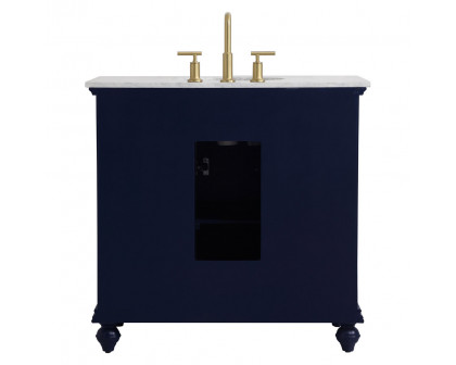 Elegant Otto Single Bathroom Vanity Set - Blue, L 36" (VF12336BL)