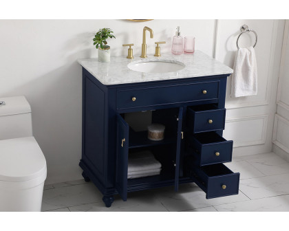 Elegant Otto Single Bathroom Vanity Set - Blue, L 36" (VF12336BL)