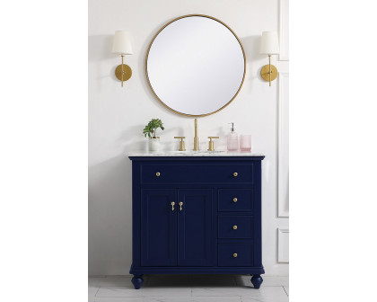 Elegant Otto Single Bathroom Vanity Set - Blue, L 36" (VF12336BL)