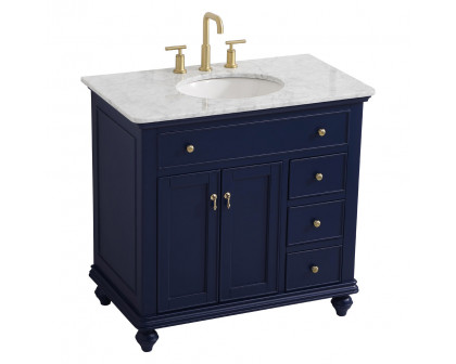 Elegant Otto Single Bathroom Vanity Set - Blue, L 36" (VF12336BL)