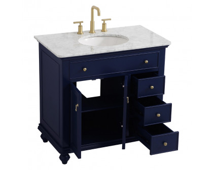 Elegant Otto Single Bathroom Vanity Set - Blue, L 36" (VF12336BL)