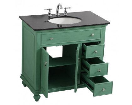 Elegant Otto Single Bathroom Vanity Set - Vintage Mint, L 36" (VF12336VM)