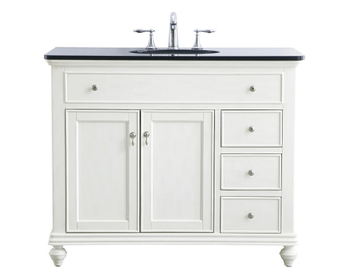 Elegant Otto Single Bathroom Vanity Set - Antique White, L 42" (VF12342AW)