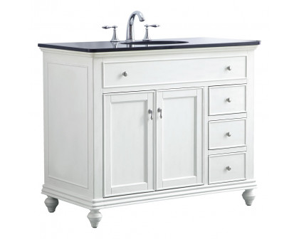 Elegant Otto Single Bathroom Vanity Set - Antique White, L 42" (VF12342AW)