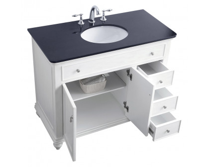 Elegant Otto Single Bathroom Vanity Set - Antique White, L 42" (VF12342AW)