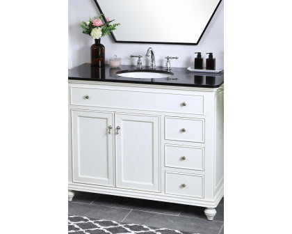 Elegant Otto Single Bathroom Vanity Set - Antique White, L 42" (VF12342AW)