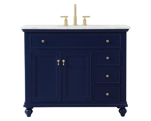 Elegant Otto Single Bathroom Vanity Set - Blue, L 42" (VF12342BL)