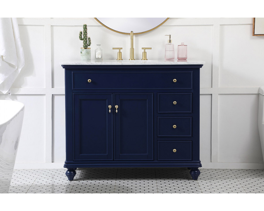 Elegant Otto Single Bathroom Vanity Set - Blue, L 42" (VF12342BL)