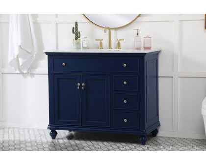 Elegant Otto Single Bathroom Vanity Set - Blue, L 42" (VF12342BL)