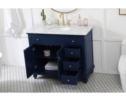 Elegant Otto Single Bathroom Vanity Set - Blue, L 42" (VF12342BL)