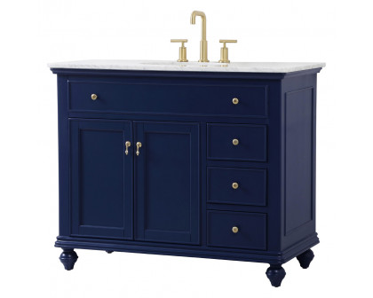 Elegant Otto Single Bathroom Vanity Set - Blue, L 42" (VF12342BL)