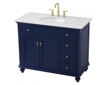 Elegant Otto Single Bathroom Vanity Set - Blue, L 42" (VF12342BL)