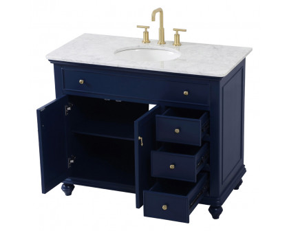 Elegant Otto Single Bathroom Vanity Set - Blue, L 42" (VF12342BL)