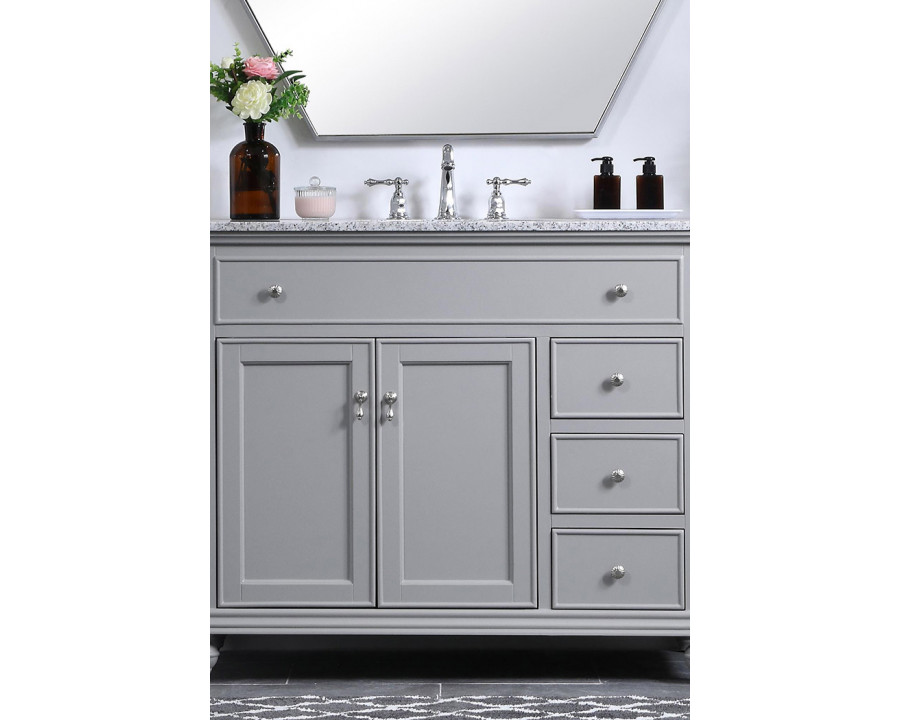 Elegant Otto Single Bathroom Vanity Set - Gray, L 42" (VF12342GR)