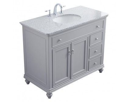 Elegant Otto Single Bathroom Vanity Set - Gray, L 42" (VF12342GR)