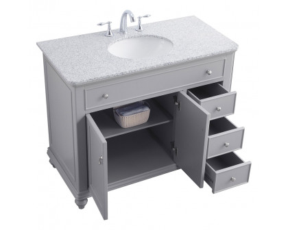 Elegant Otto Single Bathroom Vanity Set - Gray, L 42" (VF12342GR)